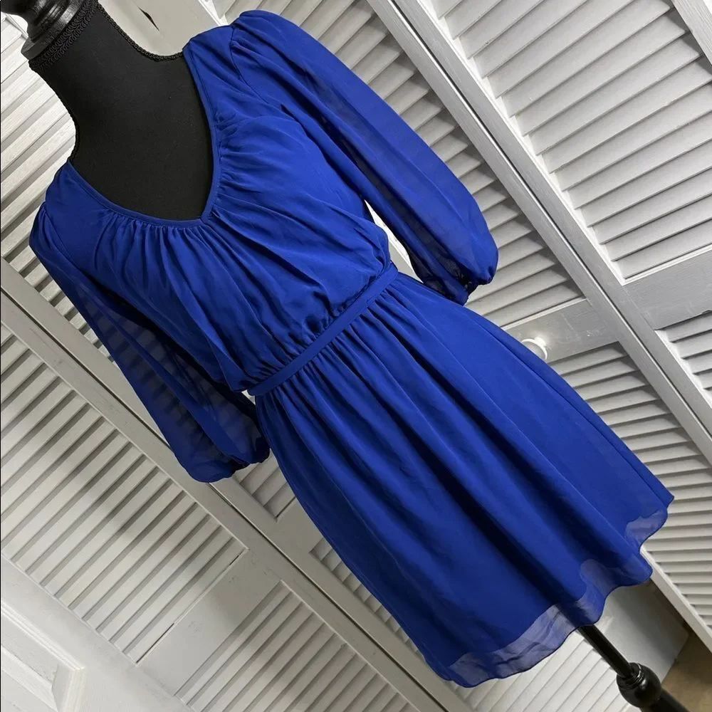 Sweet Storm Royal Blue Long Sleeve Dress,